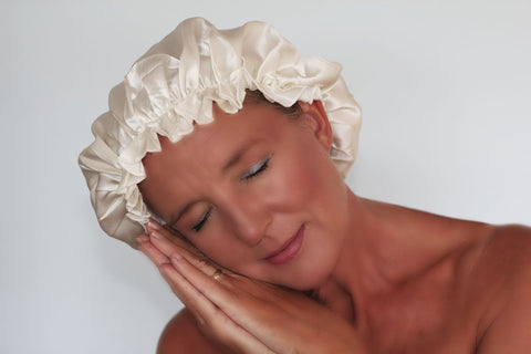 Silk Sleep Bonnet - Ivory Cream